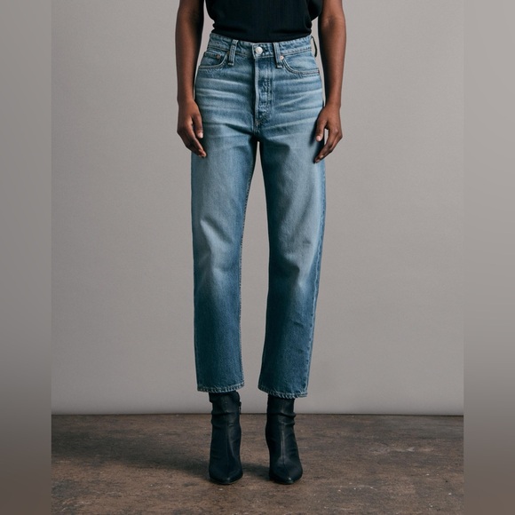 Rag & Bone Alissa Straight - Gypsum High-Rise Rigid Jean - Picture 2 of 12